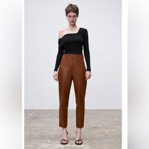 Zara faux leather High-waisted pants